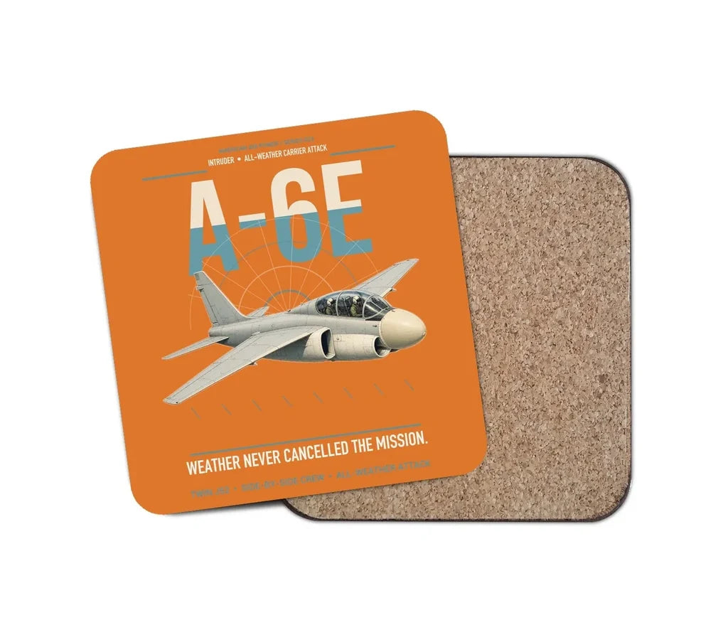 A-6E Intruder design on orange 1 piece coaster