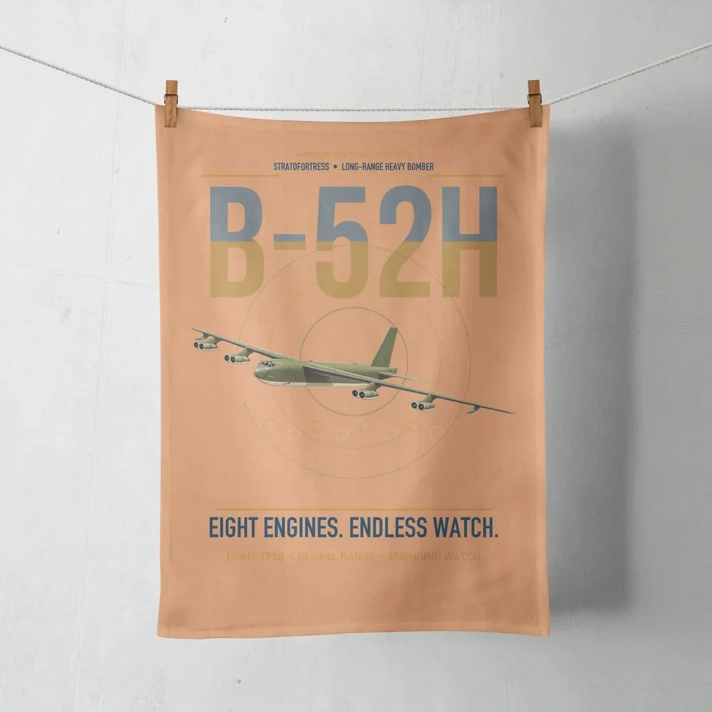 B-52H Stratofortress design on orange towel