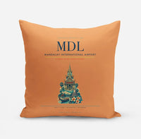 Thumbnail for Mandalay International Airport (MDL) design on orange pillow