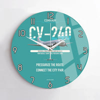 Thumbnail for Convair CV-240 design on turquoise no frame wall clock