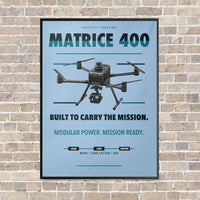 Thumbnail for DJI Matrice 400 vertical canvas print - framed - light blue background