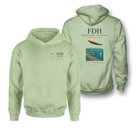 Thumbnail for Bodensee-Airport Friedrichshafen (FDH) design on light green double-side hoodie