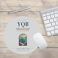 Thumbnail for Québec City Jean Lesage International Airport (YQB) design on light gray round mouse pad