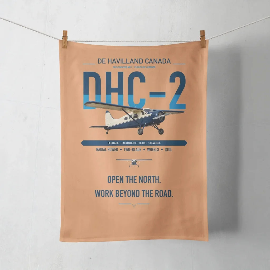 DHC-2 Beaver Mk I design on orange towel