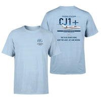 Thumbnail for Cessna Citation CJ1+ design on light blue double-side t-shirt, double-side print
