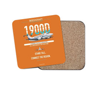 Thumbnail for Beechcraft 1900D design on orange 1 piece coaster