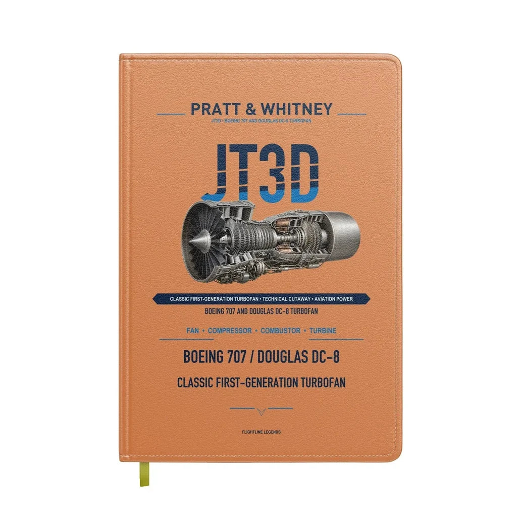 JT3D design on orange notebook