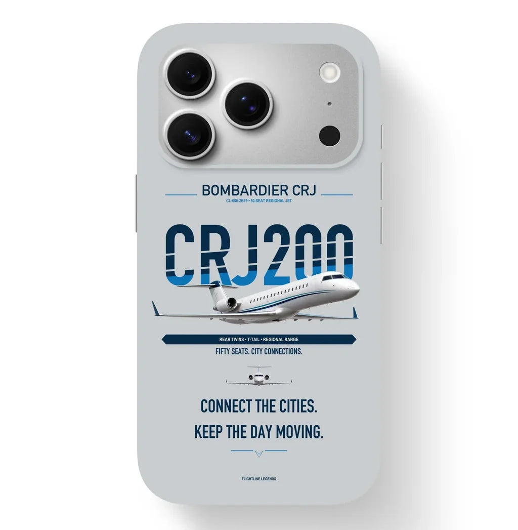 CRJ200 Case design on light gray iphone case