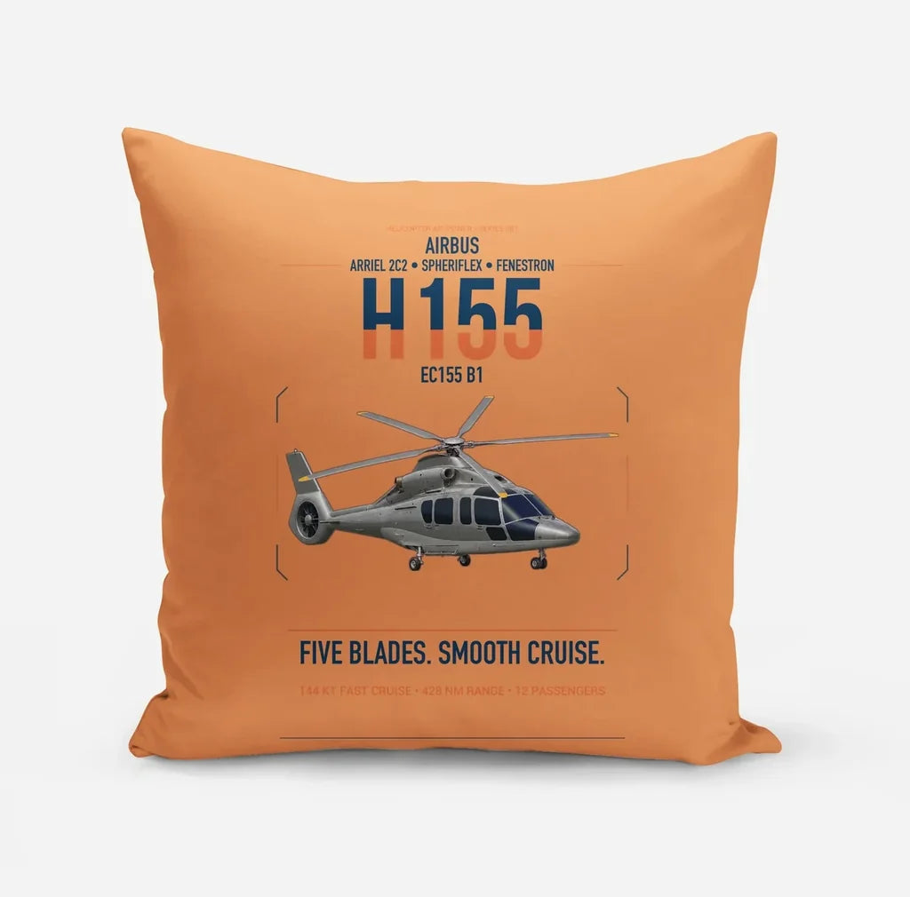 Airbus H155 EC155 B1 design on orange pillow