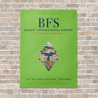 Thumbnail for Belfast International Airport BFS vertical canvas print - no frame - light green background