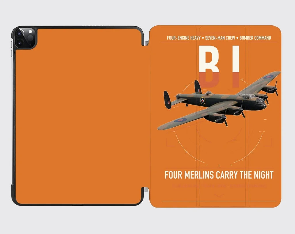 Avro Lancaster B I design on orange ipad tablet case