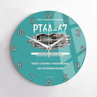 Thumbnail for PT6A-67 design on turquoise no frame wall clock