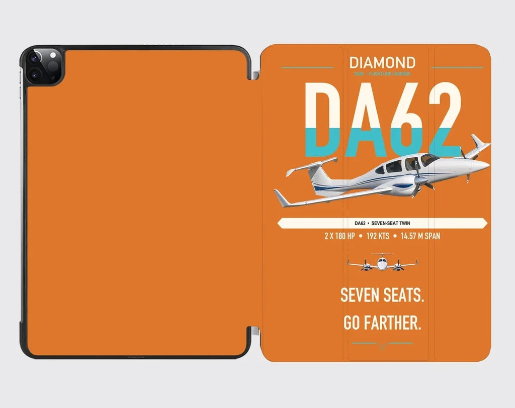 Diamond DA62 design on orange ipad tablet case