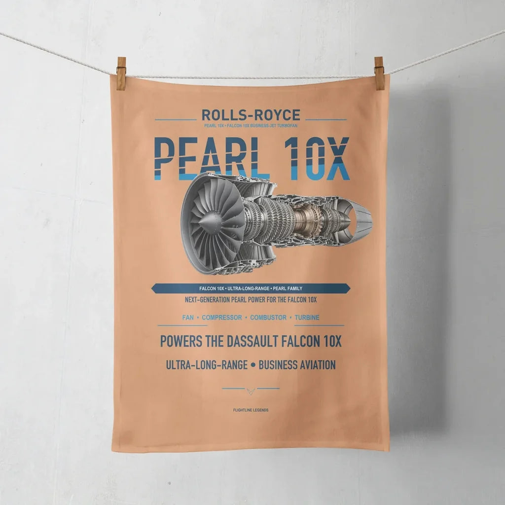 PEARL 10X design on orange towel
