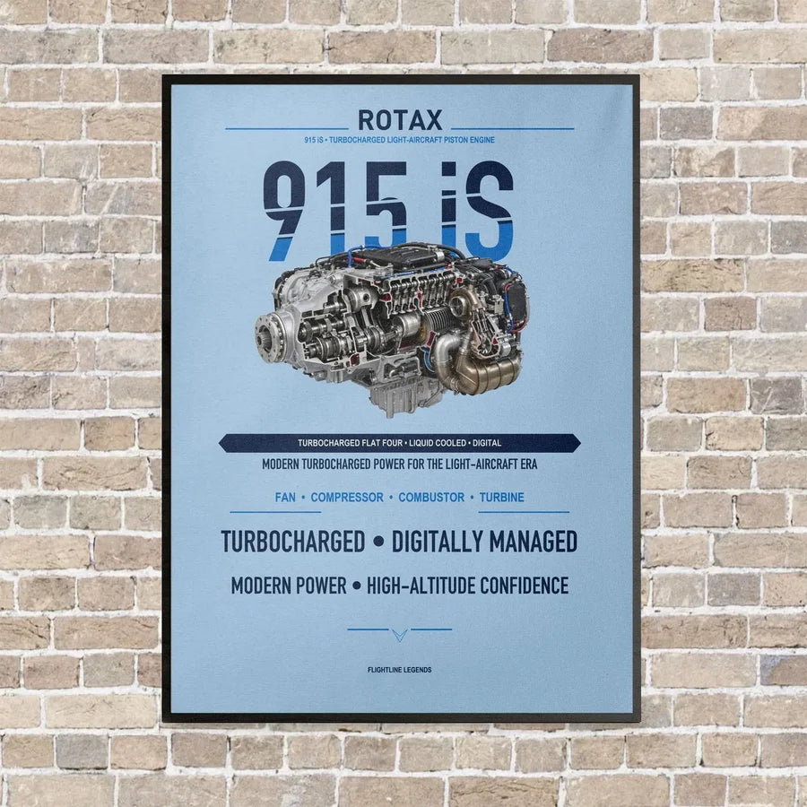 915 iS vertical canvas print - framed - light blue background