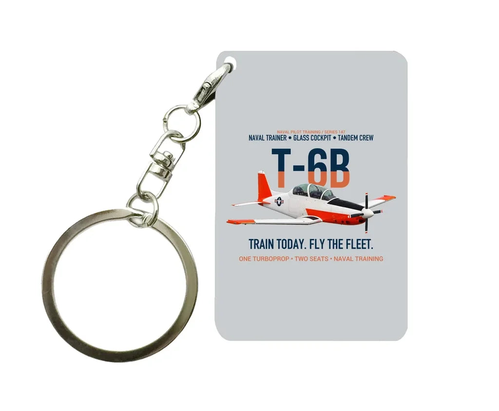 T-6B TEXAN II Key Chain design on light gray key chain