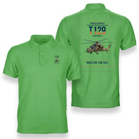 Thumbnail for Turkish Aerospace T129 ATAK Phase 2 design on light green double-side polo t-shirt, double-side print