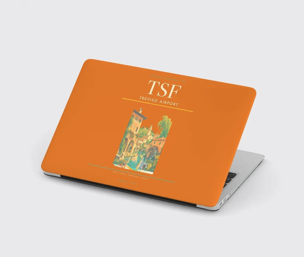 Treviso Airport (TSF) design on orange MacBook case