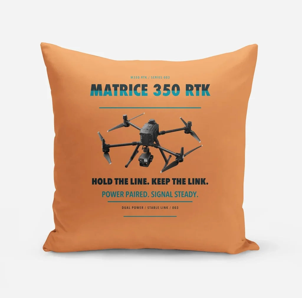 DJI Matrice 350 RTK design on orange pillow