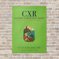 Thumbnail for Cam Ranh International Airport Nha Trang CXR vertical canvas print - no frame - light green background