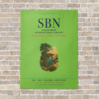 Thumbnail for South Bend International Airport SBN vertical canvas print - no frame - light green background
