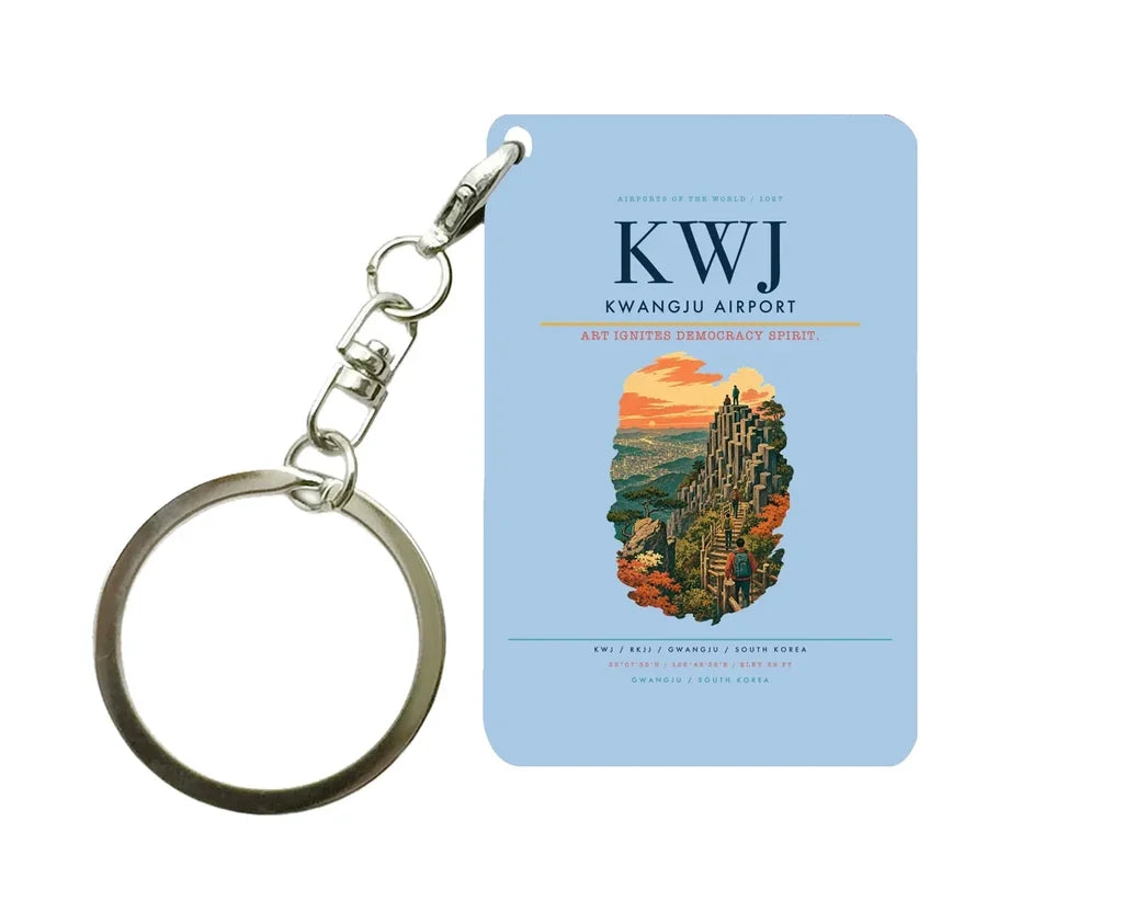 Kwangju Airport (KWJ) design on light blue key chain