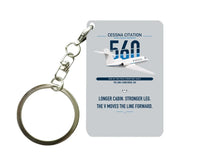 Thumbnail for Cessna Citation 560 - Citation V design on light gray designed key chain, double-side print