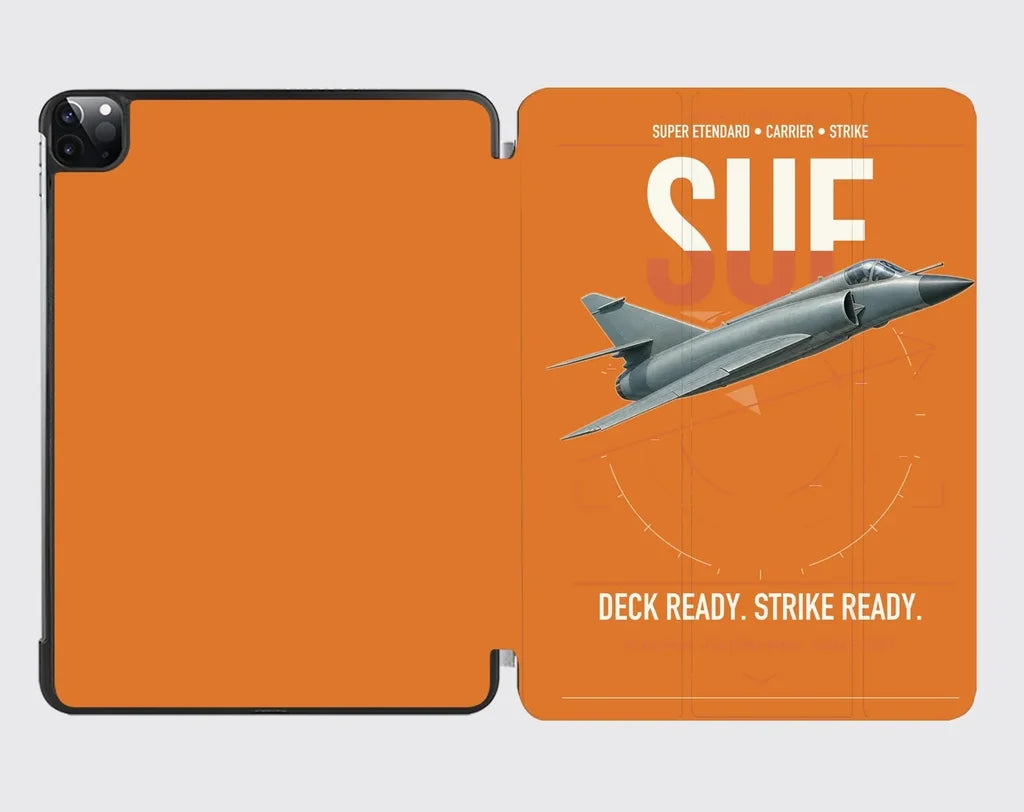 Dassault Super Étendard design on orange ipad tablet case