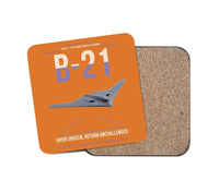 Thumbnail for B-21 Raider design on orange 1 piece coaster
