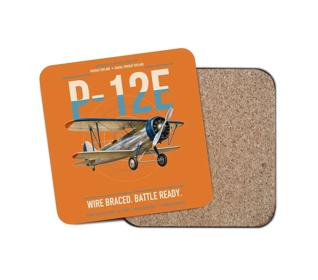 Boeing P-12E design on orange 1 piece coaster