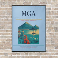 Thumbnail for Augusto C. Sandino International Airport MGA — Managua vertical canvas print - framed - light blue background