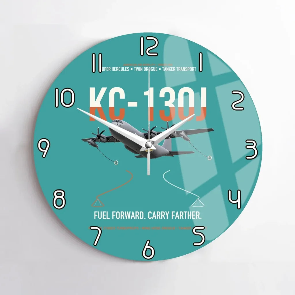 KC-130J SUPER HERCULES design on turquoise no frame wall clock