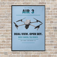 Thumbnail for DJI Air 3 vertical canvas print - framed - light blue background