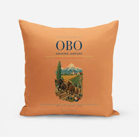 Thumbnail for Obihiro Airport (OBO) design on orange pillow