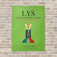 Thumbnail for Lyon-Saint Exupéry Airport LYS vertical canvas print - no frame - light green background