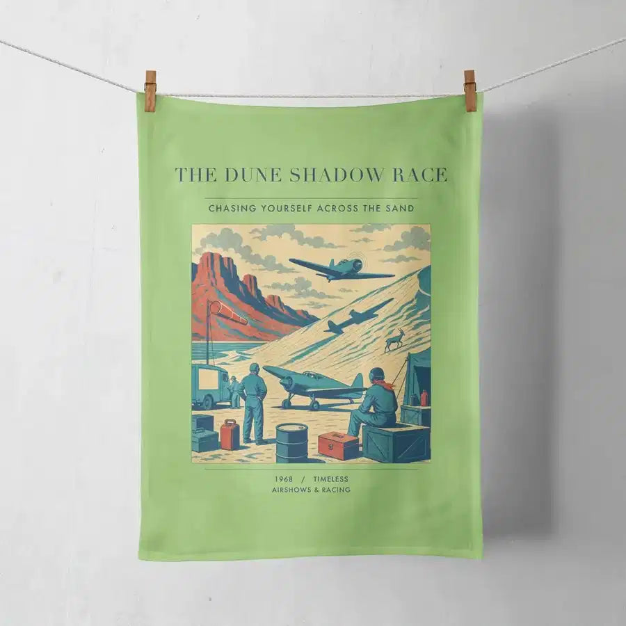 VINTAGE G4334 - The Dune Shadow Race - Designed Towels design on lightgreen