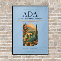 Thumbnail for Adana Sakirpasa Airport ADA - Canvas Framed - Light Blue