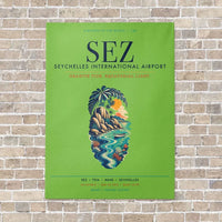 Thumbnail for Seychelles International Airport SEZ vertical canvas print - no frame - light green background
