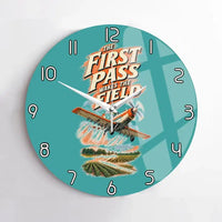 Thumbnail for The First Pass Wakes The Field design on turquoise no frame wall clock