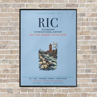 Thumbnail for Richmond International Airport RIC vertical canvas print - framed - light blue background