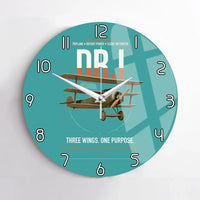 Thumbnail for Fokker Dr.I design on turquoise no frame wall clock
