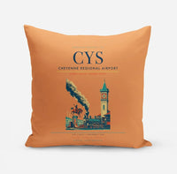 Thumbnail for Cheyenne Regional Airport (CYS) design on orange pillow