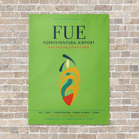 Thumbnail for Fuerteventura Airport FUE vertical canvas print - no frame - light green background