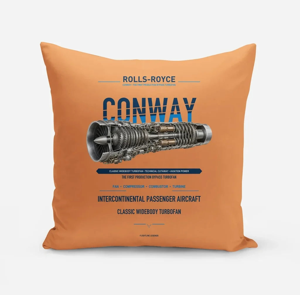 CONWAY design on orange pillow