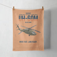 Thumbnail for Sikorsky UH-60M Black Hawk design on orange towel