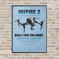 Thumbnail for DJI Inspire 2 vertical canvas print - framed - light blue background
