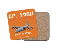 Thumbnail for EC-130H Compass Call design on orange 1 piece coaster