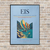 Thumbnail for Terrance B. Lettsome International Airport EIS — Road Town vertical canvas print - framed - light blue background