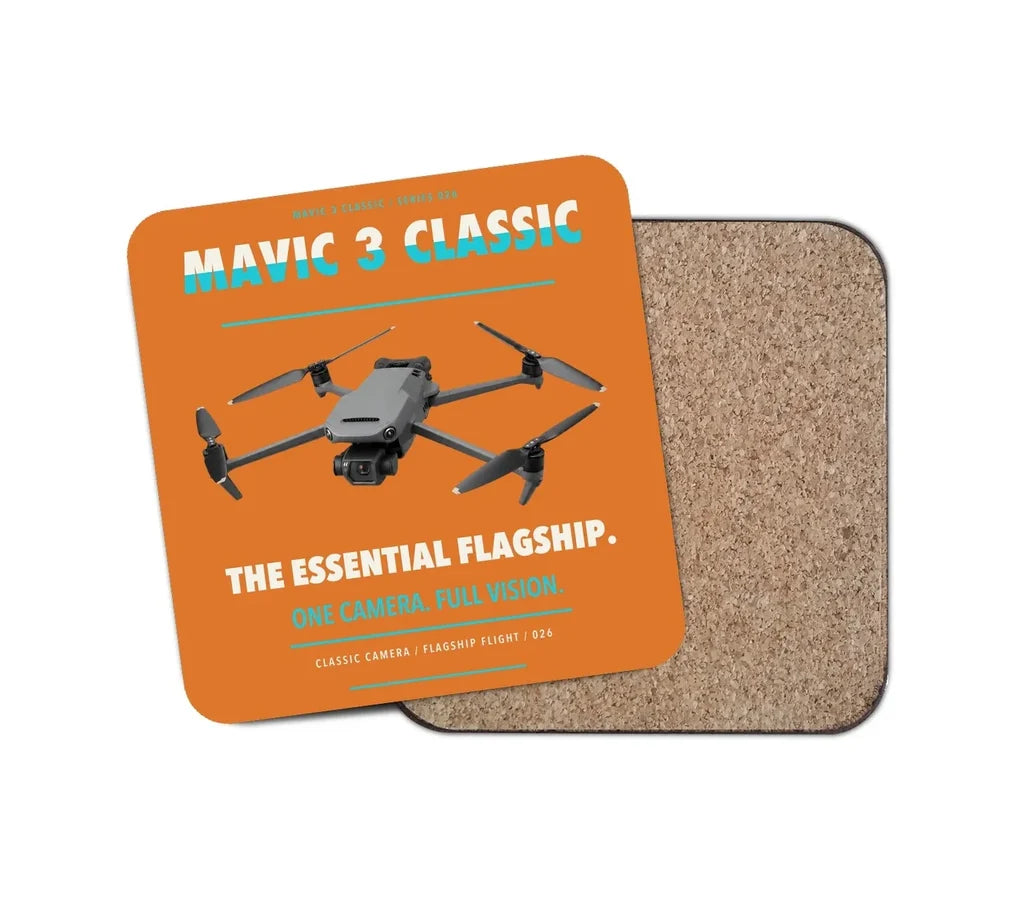 DJI Mavic 3 Classic design on orange 1 piece coaster