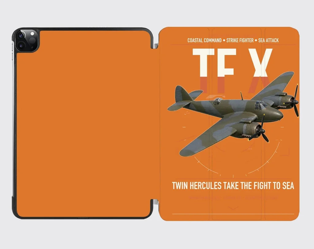 Bristol Beaufighter TF X design on orange ipad tablet case